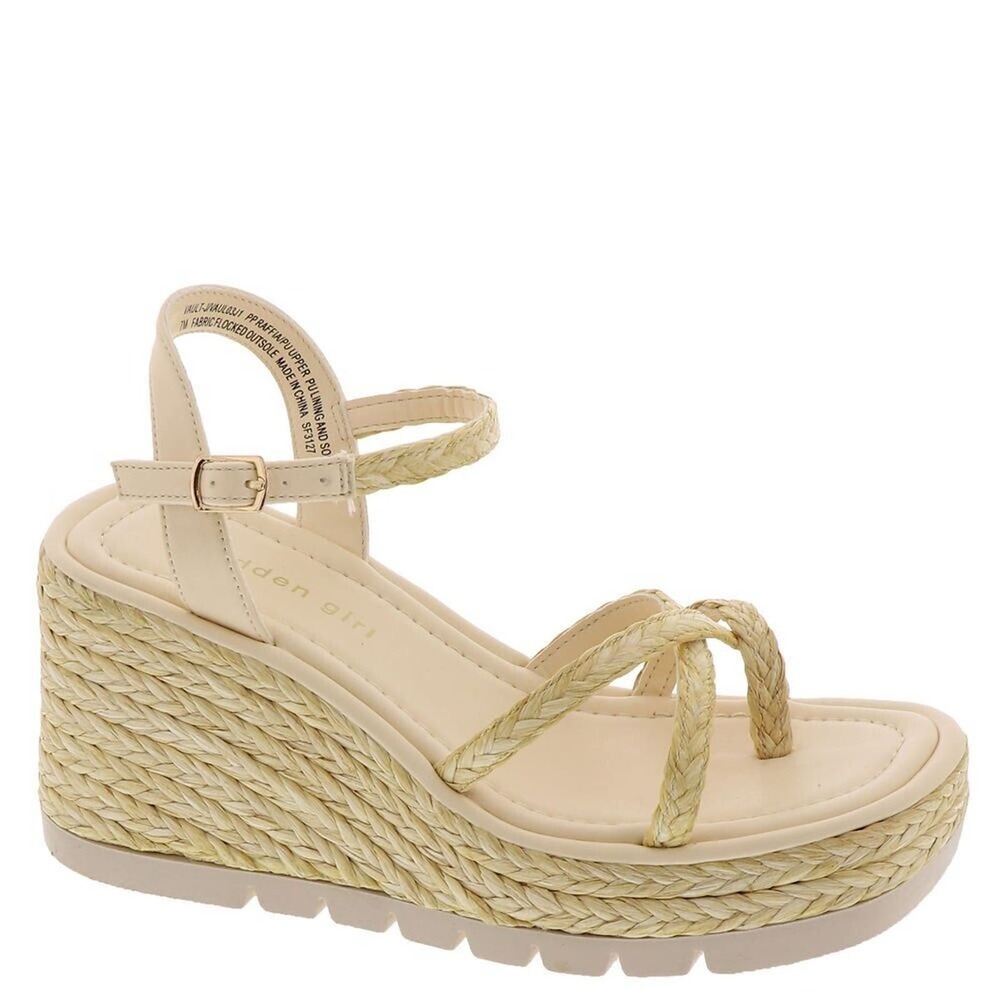 Madden Girl Vault-J Espadrille Platform Shoes Size 8.5 Beige